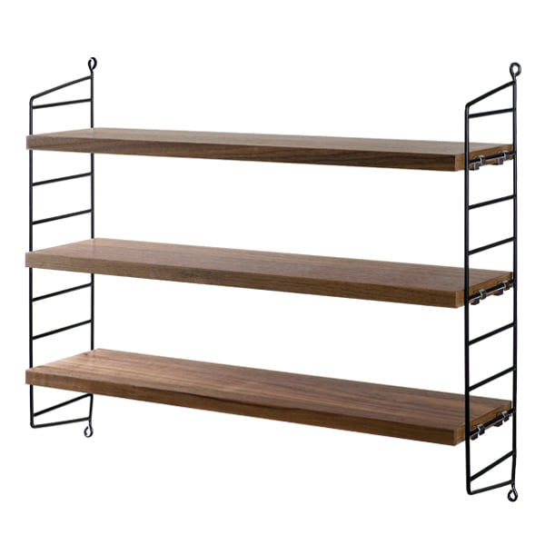 未使用品 ストリングポケットString Pocket walnut/black String Furniture String Pocket shelf, walnut - black | Finnish