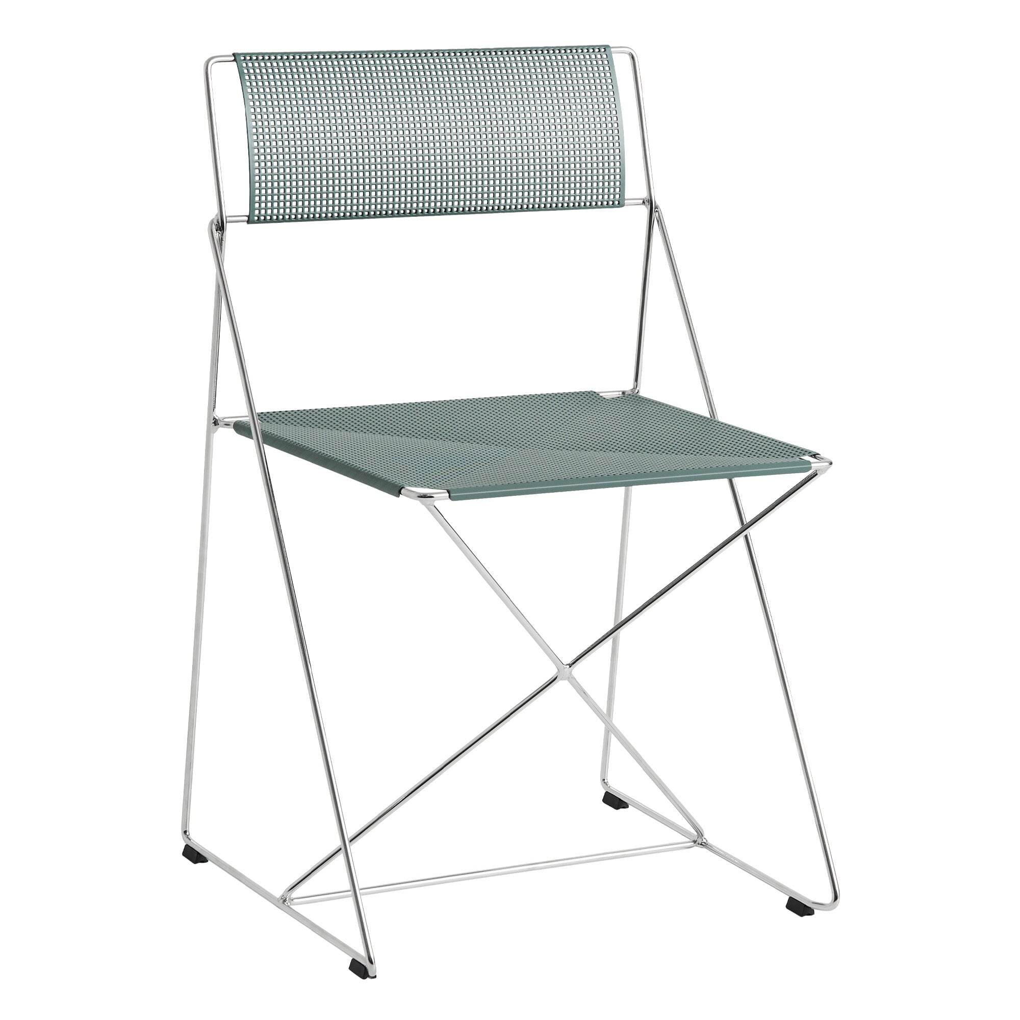 HAY X-Line chair, indoor, chromed - moss | Finnish Design Shop