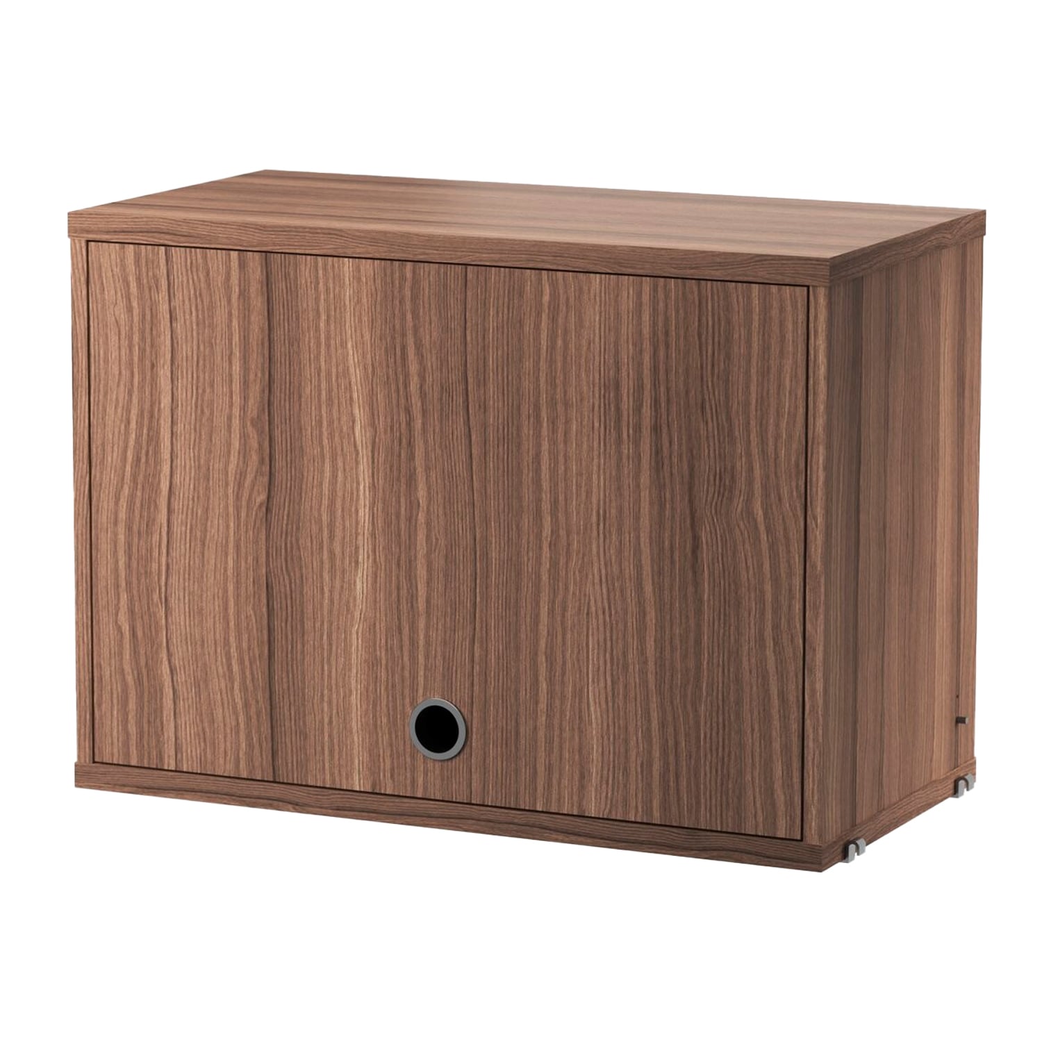 String®シェルフセット（幅58×奥行30cm／ウォールナット） String Furniture String cabinet with flip door, 58 x 30 cm, walnut