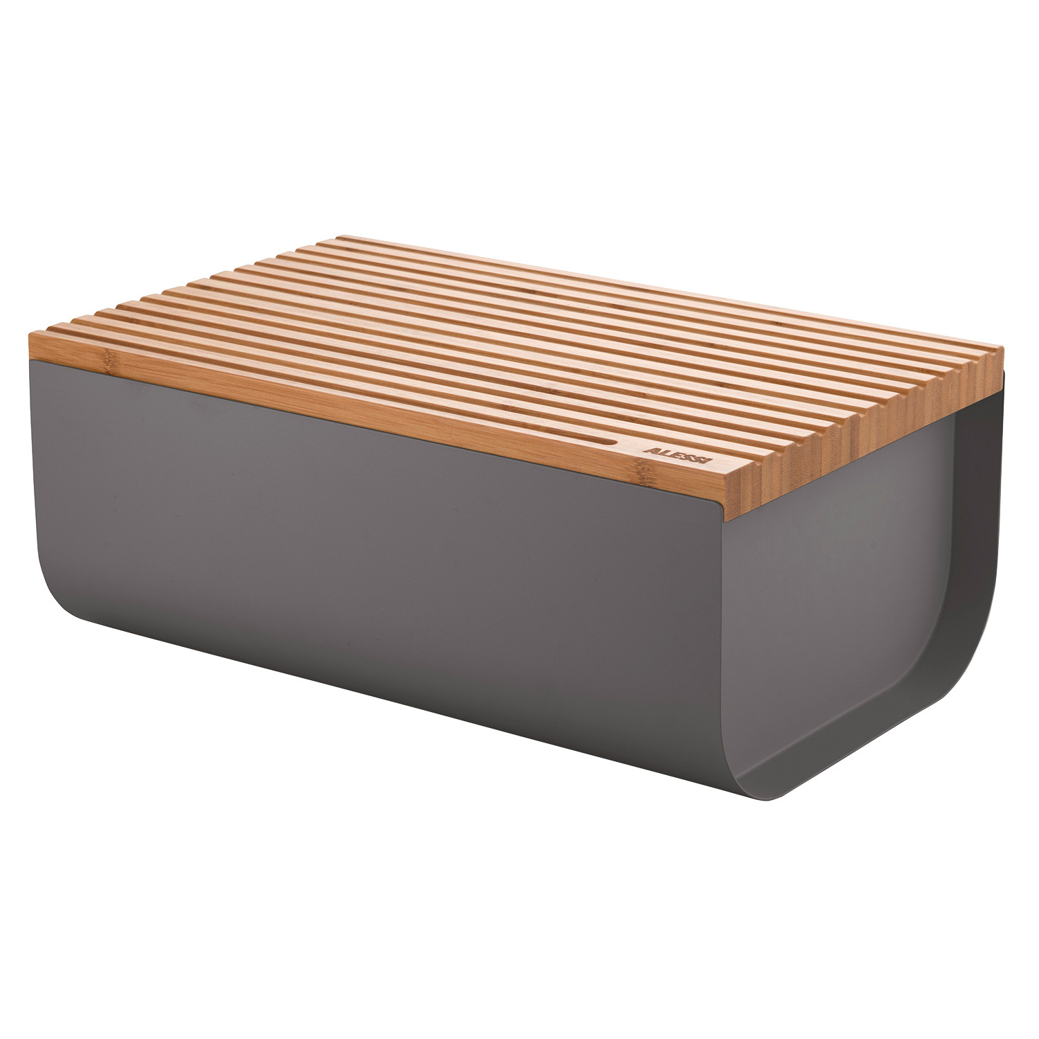 【希少】 ALESSI アレッシィ バンブーファットトレー 蓋付きボックス Alessi Mattina breadbox, dark grey | Finnish Design Shop