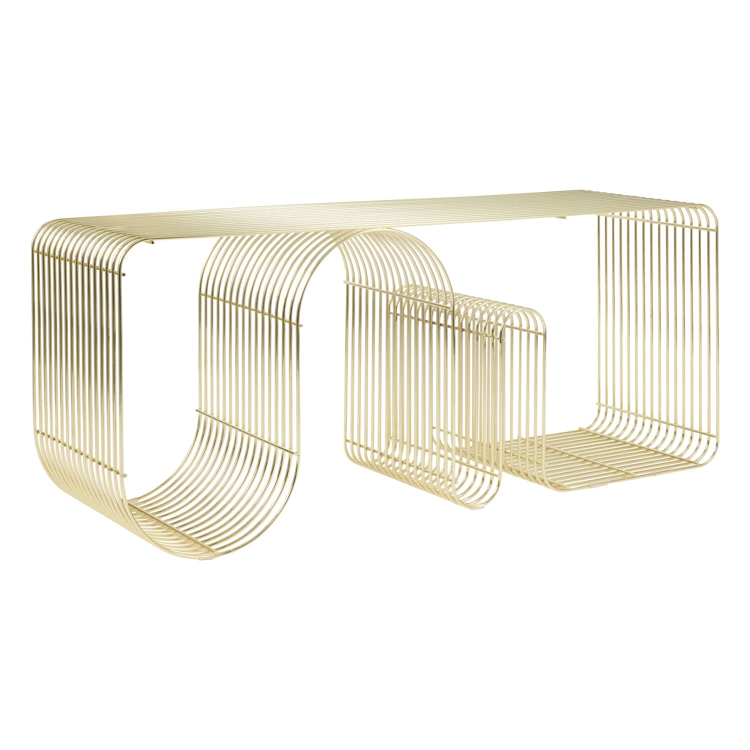 AYTM Curva bench, gold | Finnish Design Shop