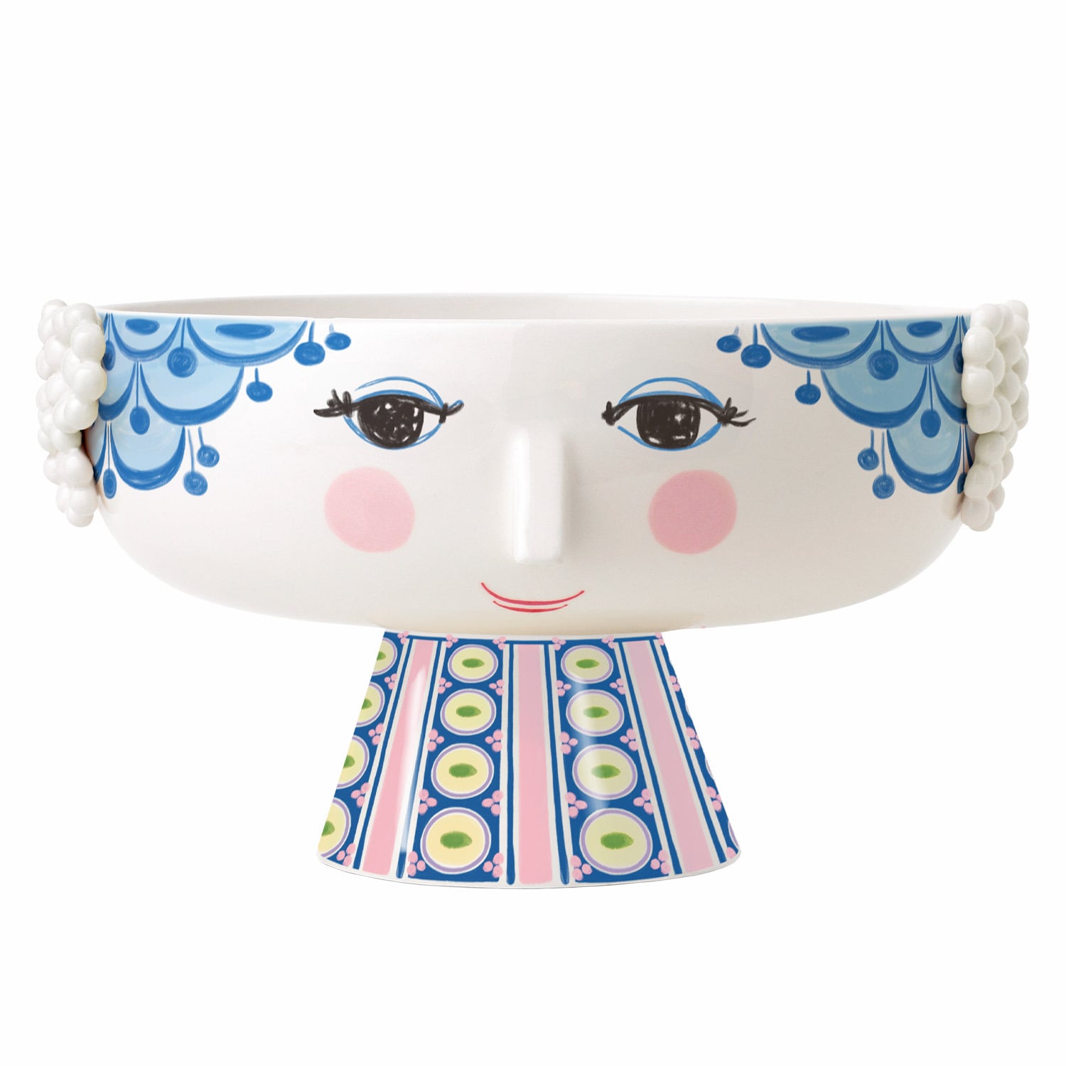 Bjørn Wiinblad Portacandele Eve In Ceramica - Altezza 9,5 Cm, Colore Blu