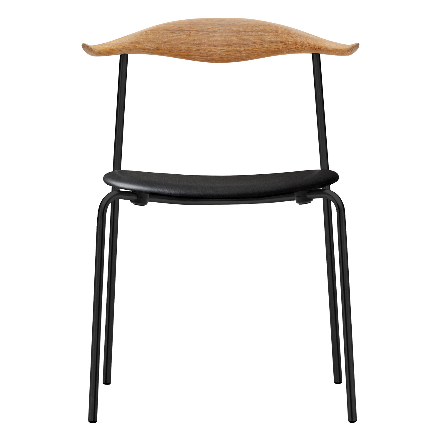 Carl Hansen & Søn CH88P chair, black steel - black leather - oiled