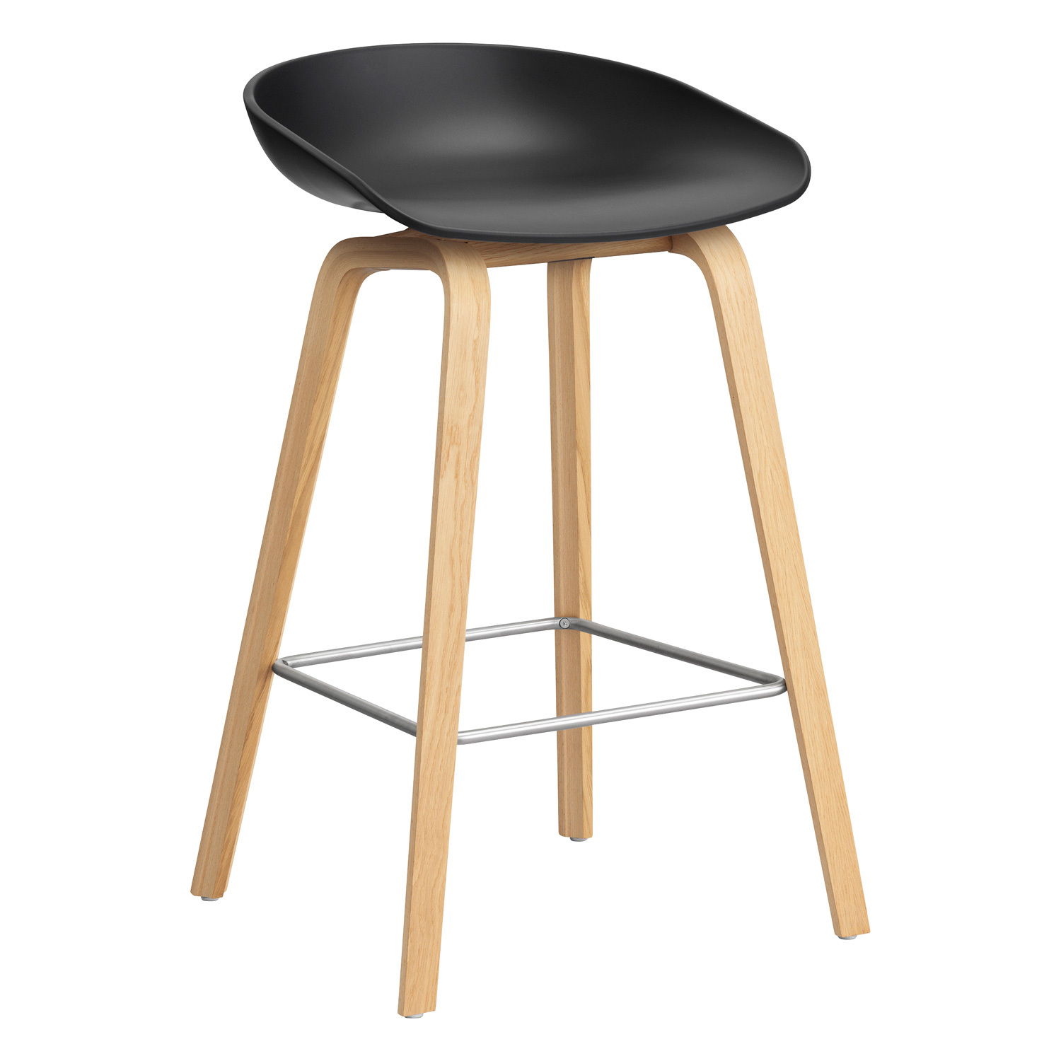 スツール HAY ABOUT A STOOL AAS32 LOW HAY About A Stool AAS32, 65 cm, black 2.0 - lacquered oak - steel