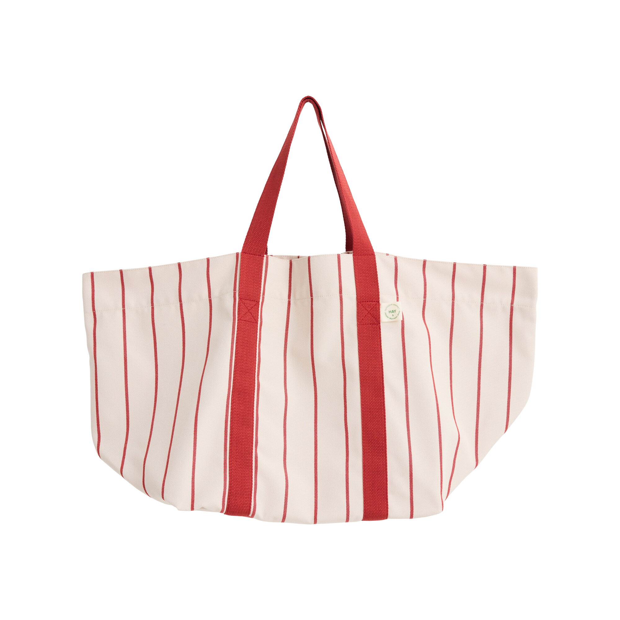 HAY Outdoor Market picnic bag, beige - red stripe | Finnish Design Shop