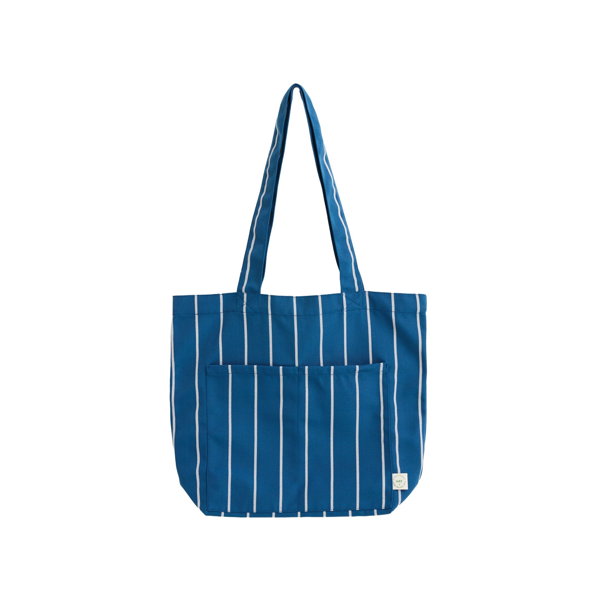 HAY Outdoor Market tote bag, blue - beige stripe | Finnish Design Shop