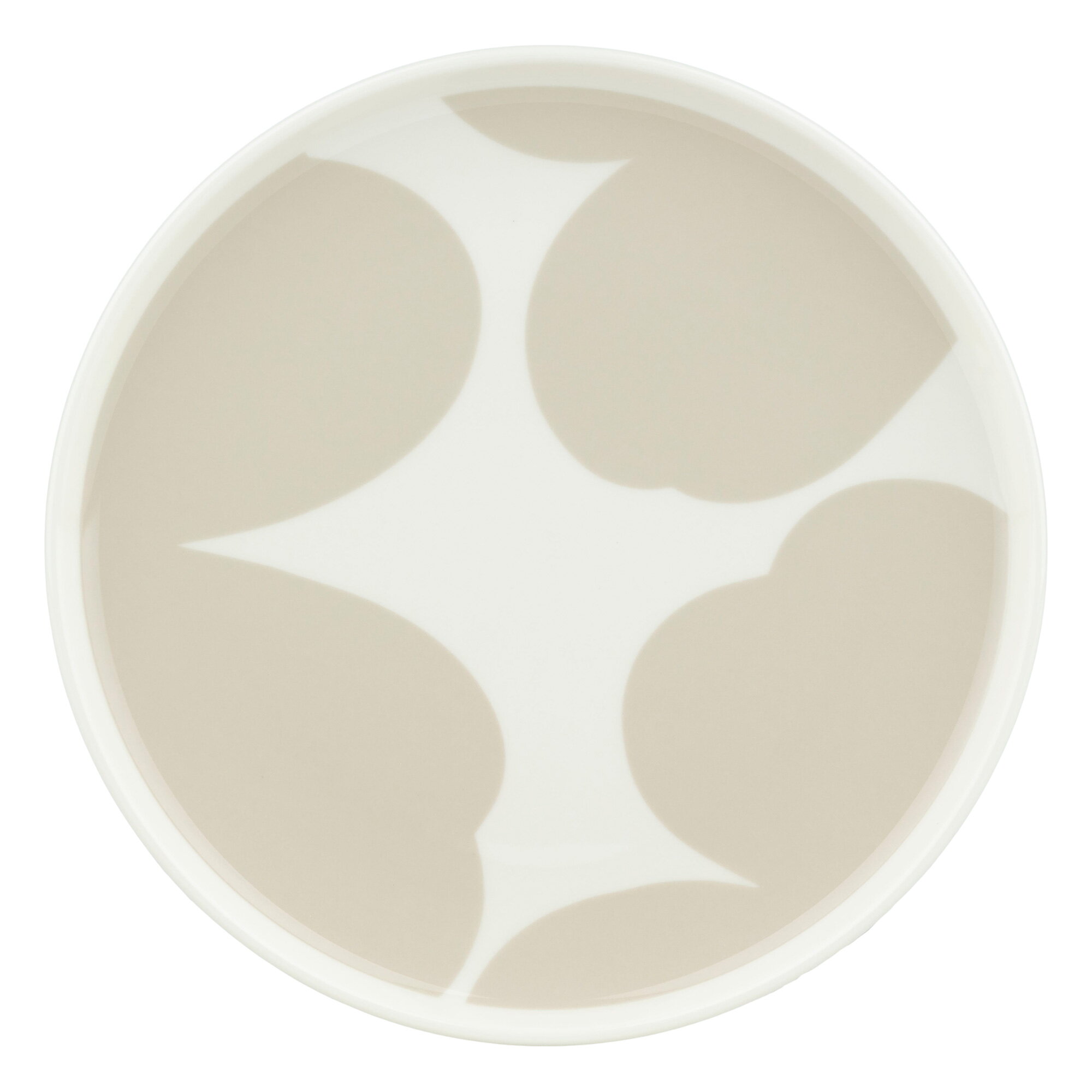 Marimekko Oiva - Iso Unikko plate, 20 cm, white - straw | Finnish