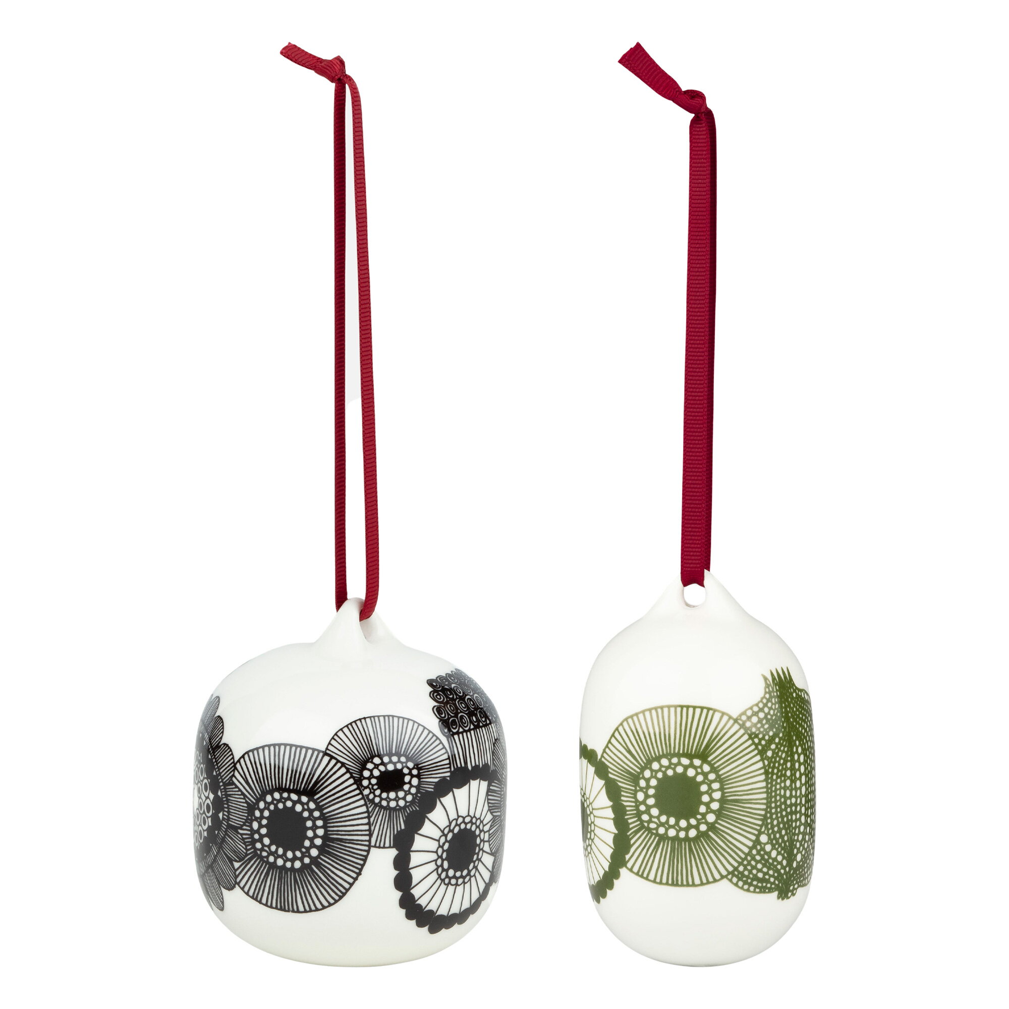 Kurt Adler Set Di 6 Ornamenti Natalizi In Vetro: Palle Decorative Rosse Con Fiocchi Di Neve Glitterati, 80 Mm