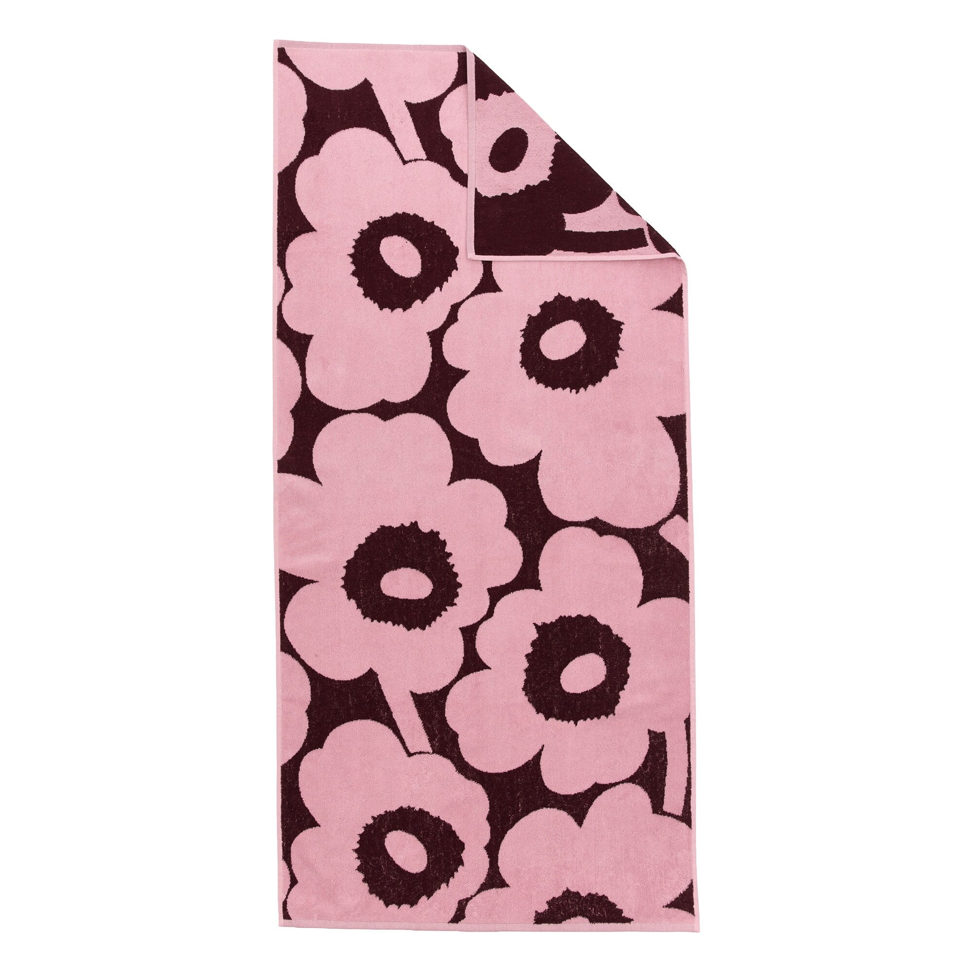 Marimekko Unikko bath towel, 70 x 150 cm, plum - pink | Finnish