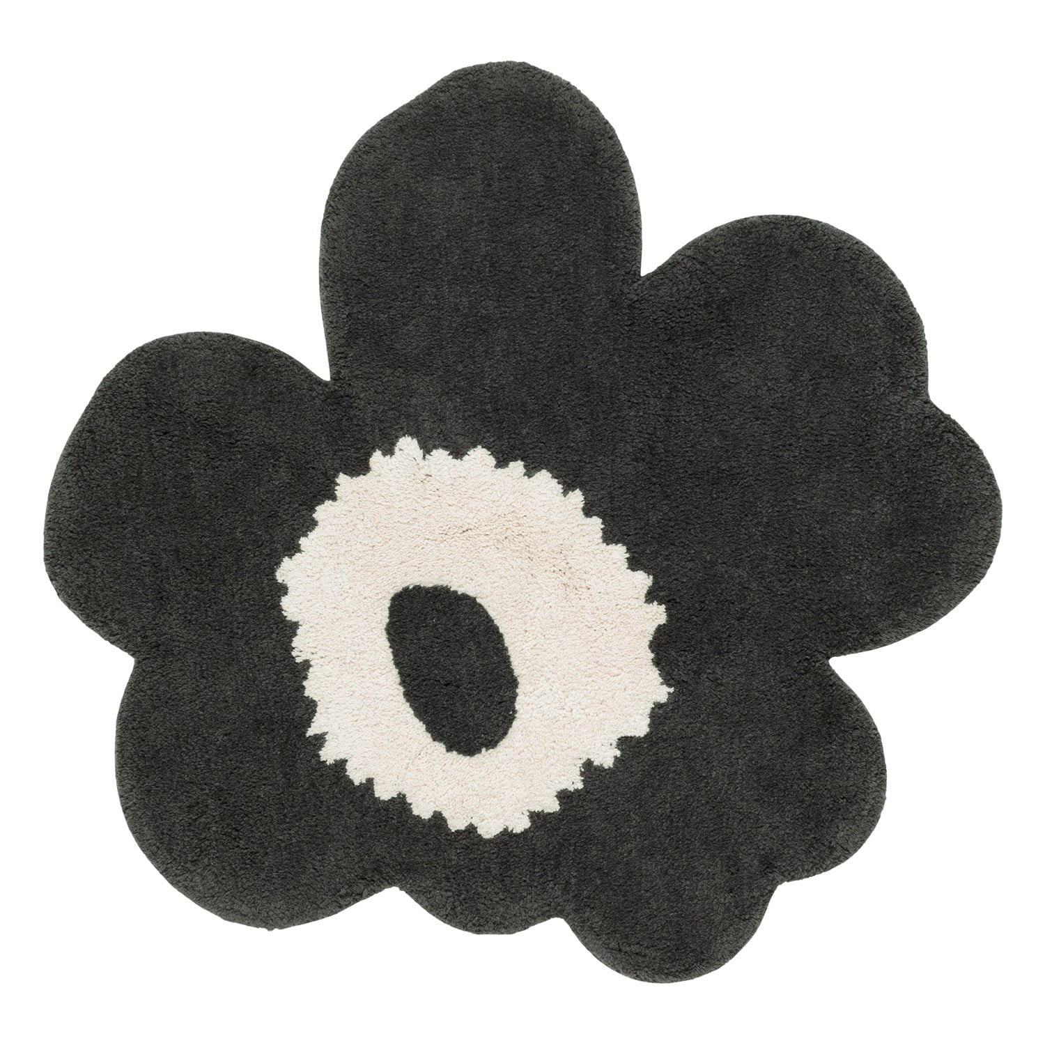 Marimekko Unikko bathroom rug, charcoal - off-white | Finnish