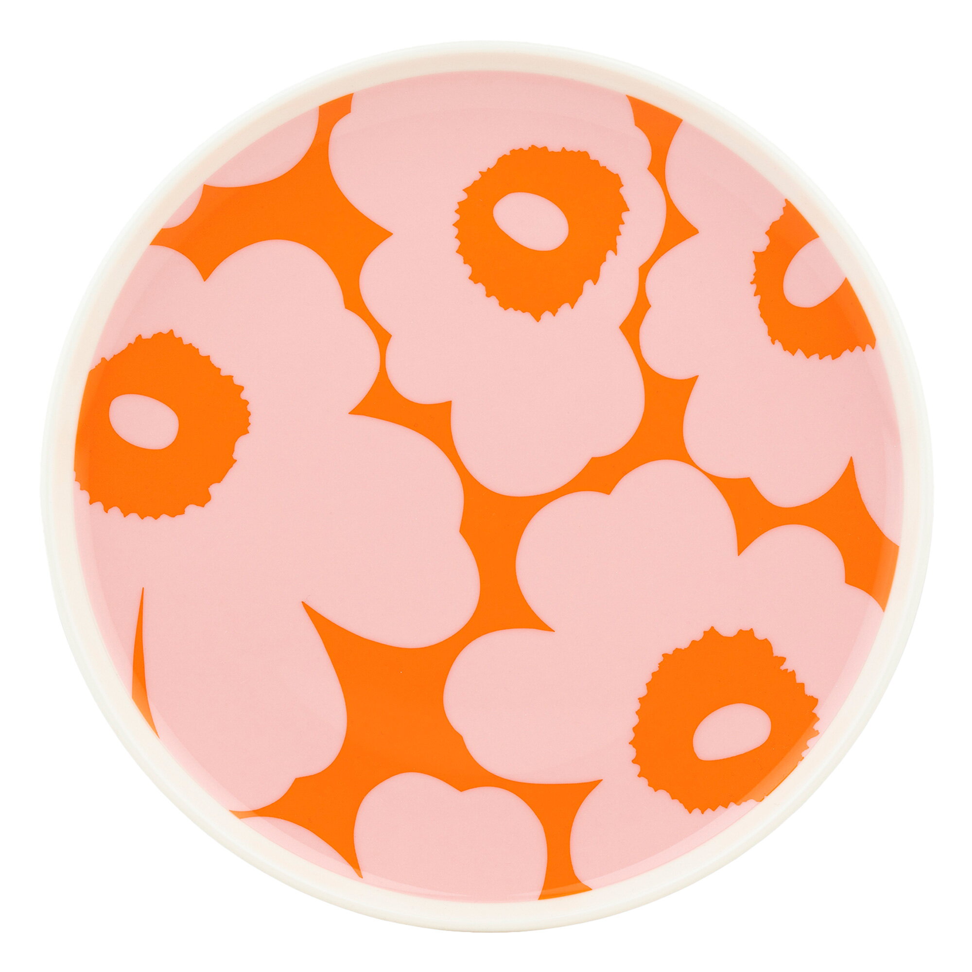 【新品】marimekko UNIKKO60 Plate 20cm White Marimekko Oiva - Unikko plate, 20 cm, white - pink- orange