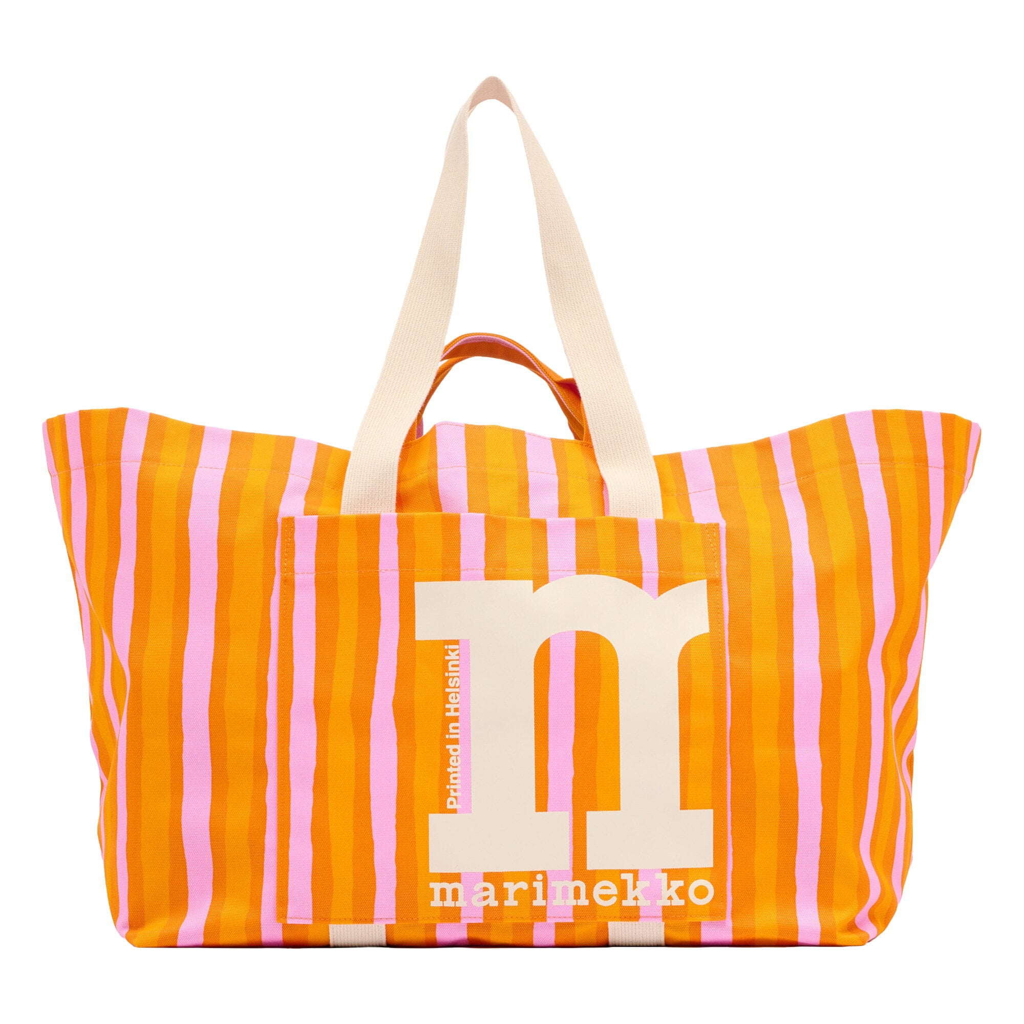 Marimekko Mono City XL Tote Piccolo bag, orange - pink | Finnish