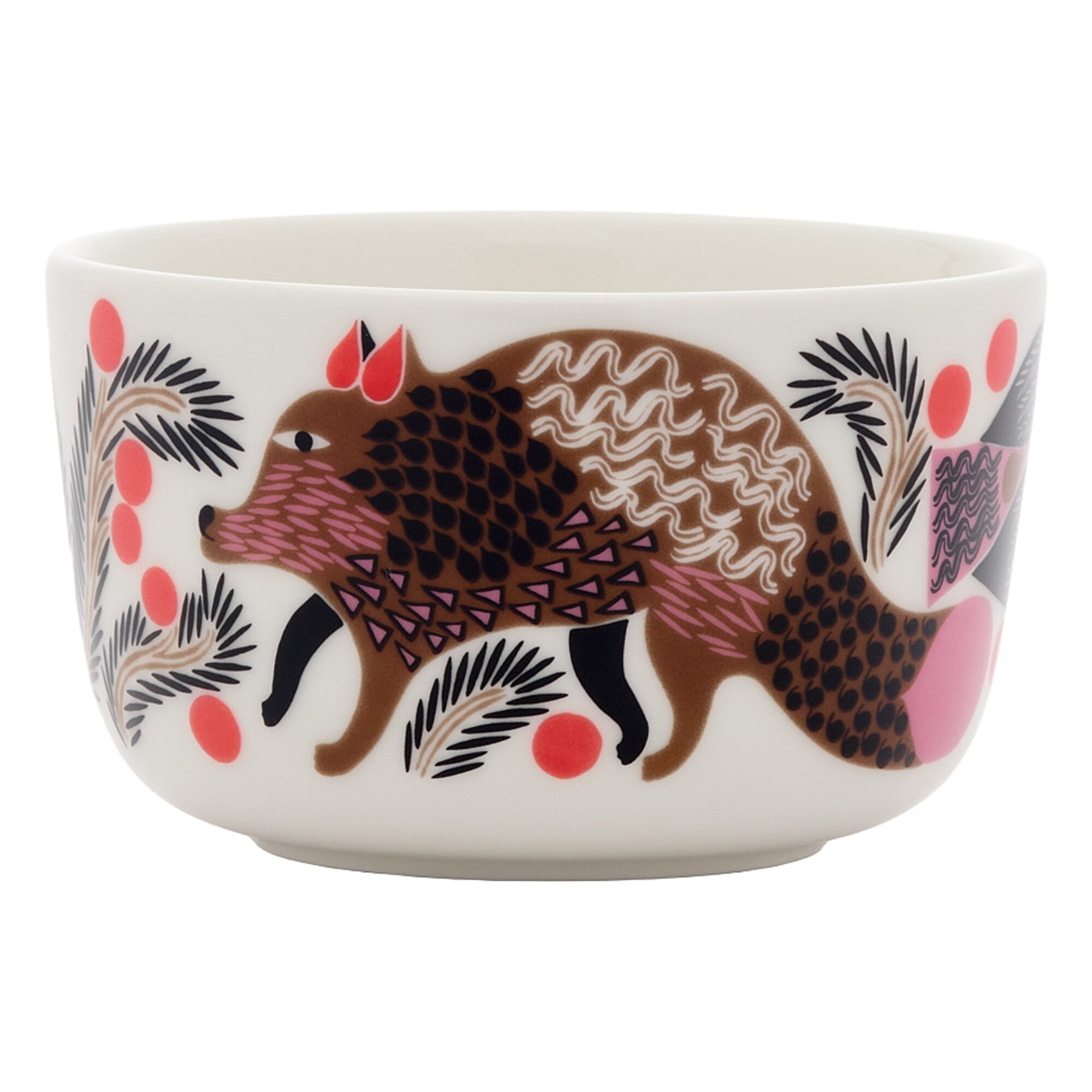 Marimekko Oiva - Ketunmarja bowl 2,5 dl, white - bronze - pink