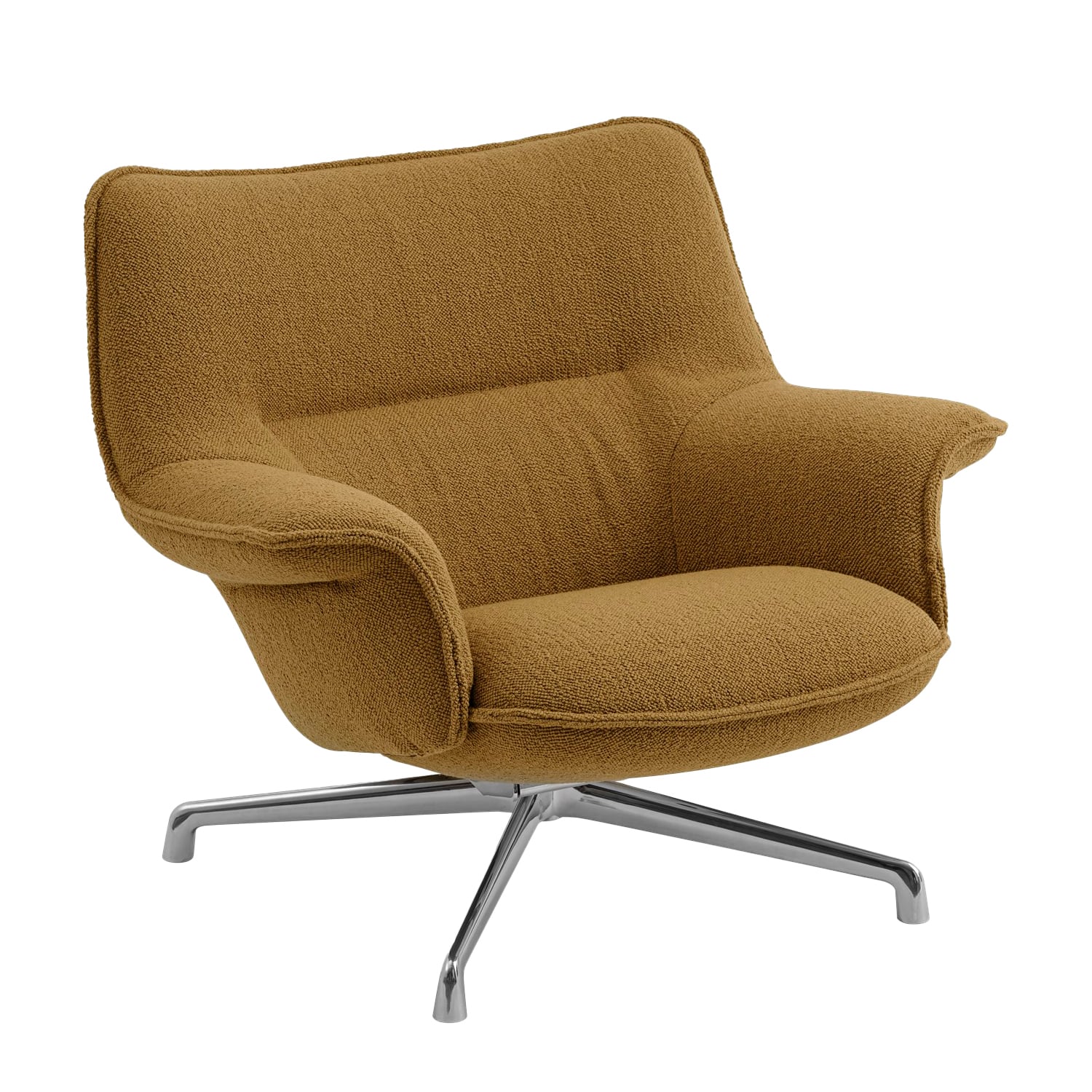 Muuto Sillón lounge Doze, bajo, base giratoria, pol. alum-brown Hearth ...