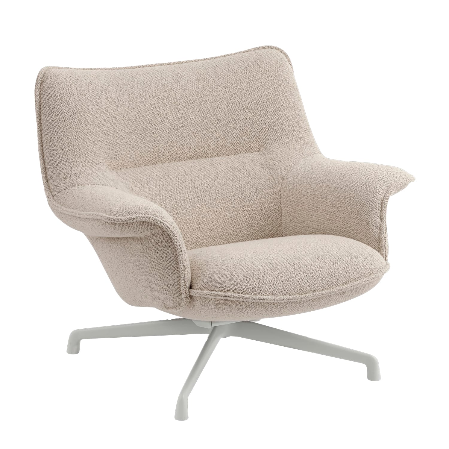 Muuto Sillón lounge Doze, bajo, base giratoria, gris - beige Hearth 007 ...