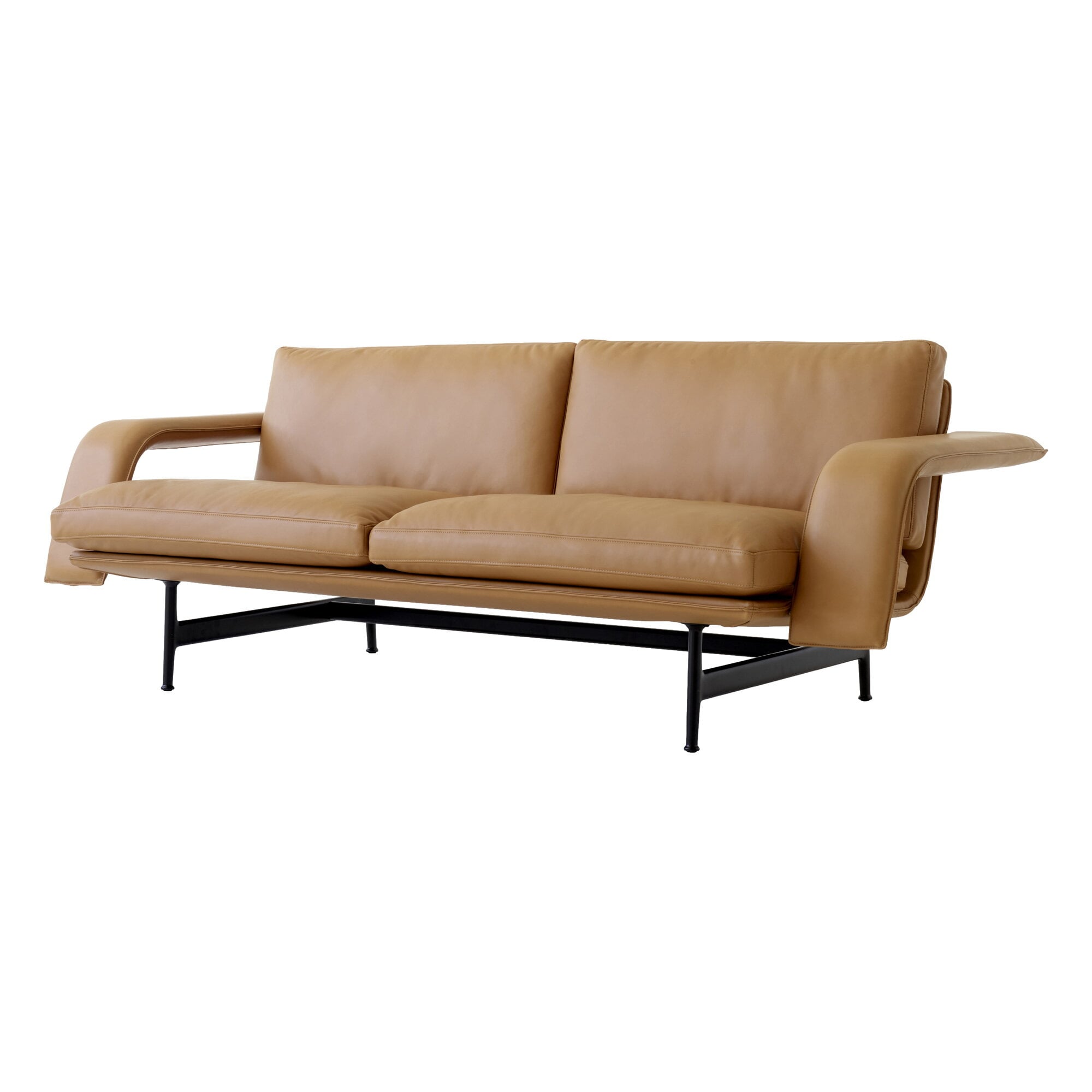 &Tradition Meantime AV30 2-seater sofa, warm black - cognac Noble ...