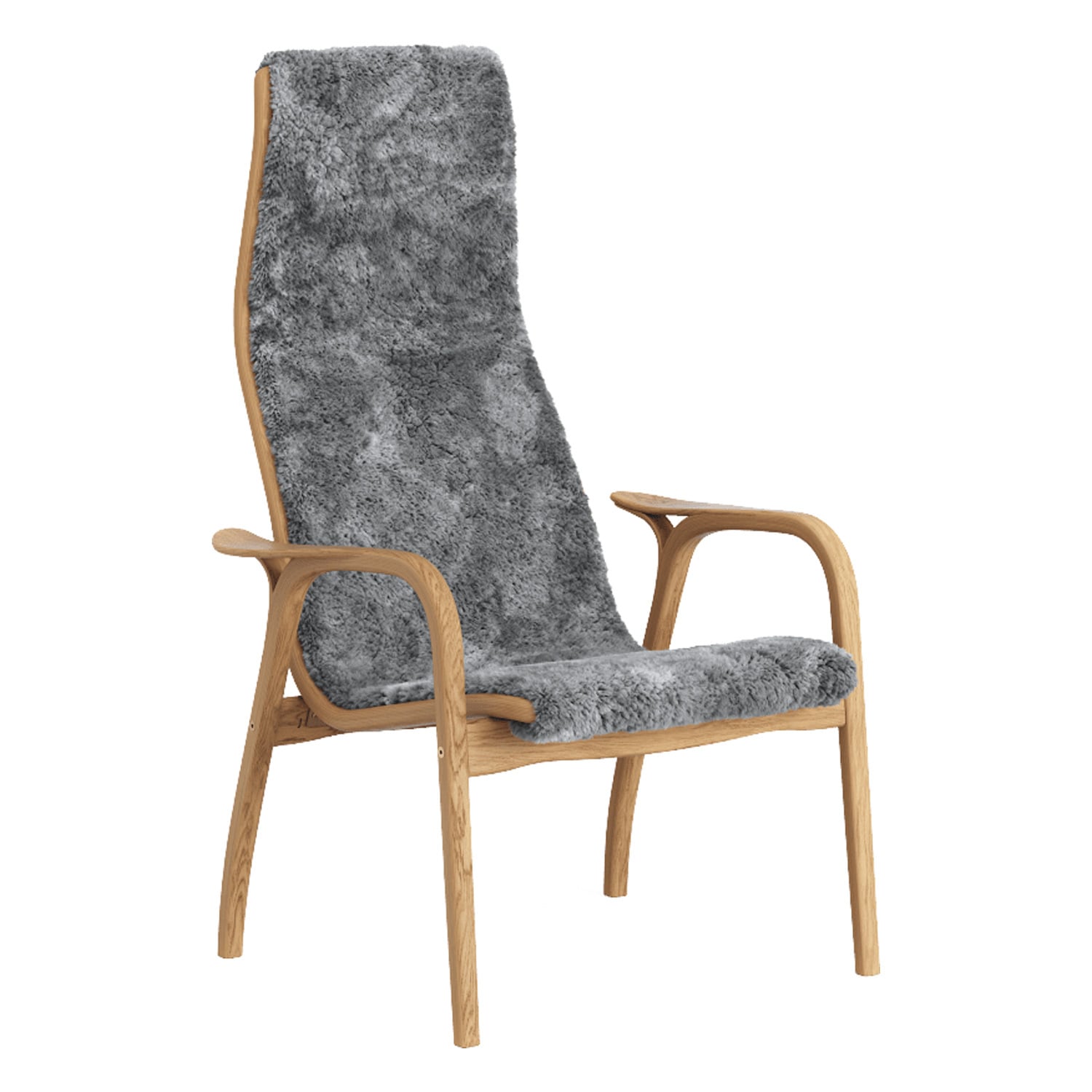 Swedese Lamino easy chair, sheepskin, Scandinavian grey | Finnish