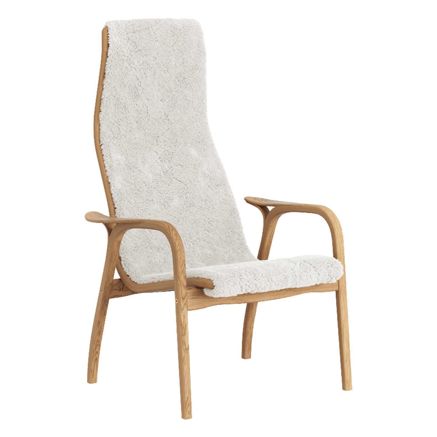Swedese Lamino easy chair, sheepskin, off-white | Finnish Design Shop