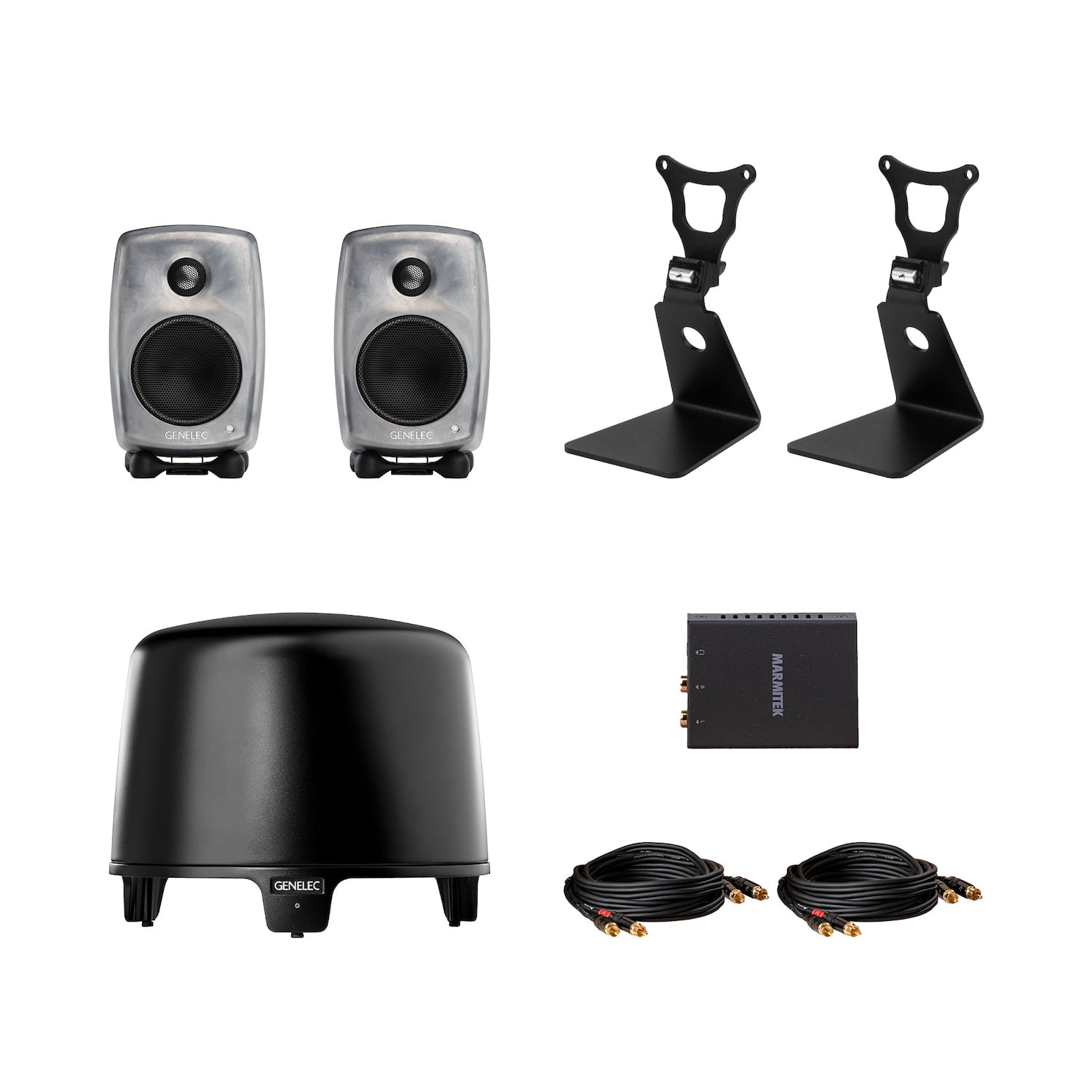 Genelec G One & F One TV bundle, RAW aluminium - black | Finnish