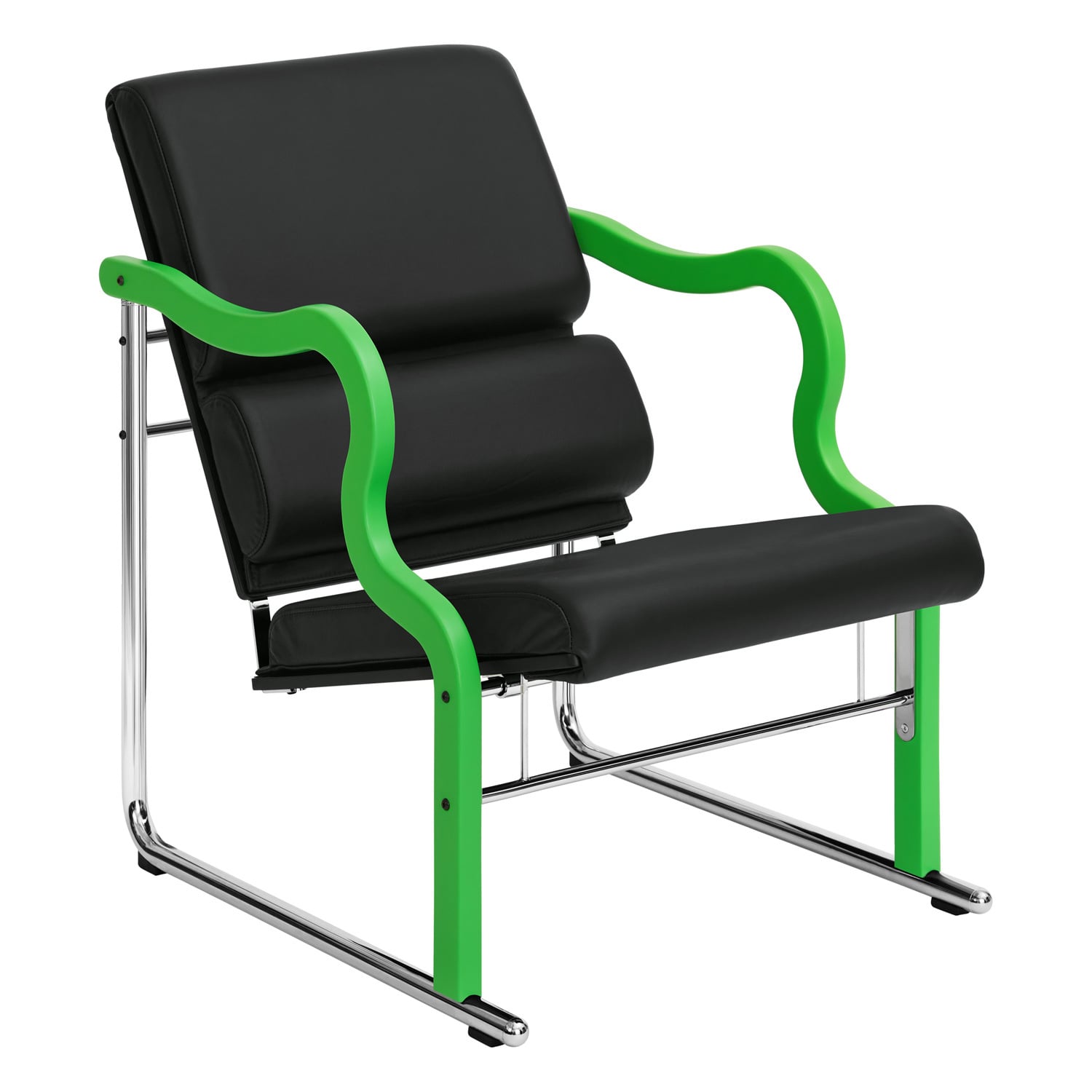 Hem Experiment lounge chair 501, green - black leather | Finnish
