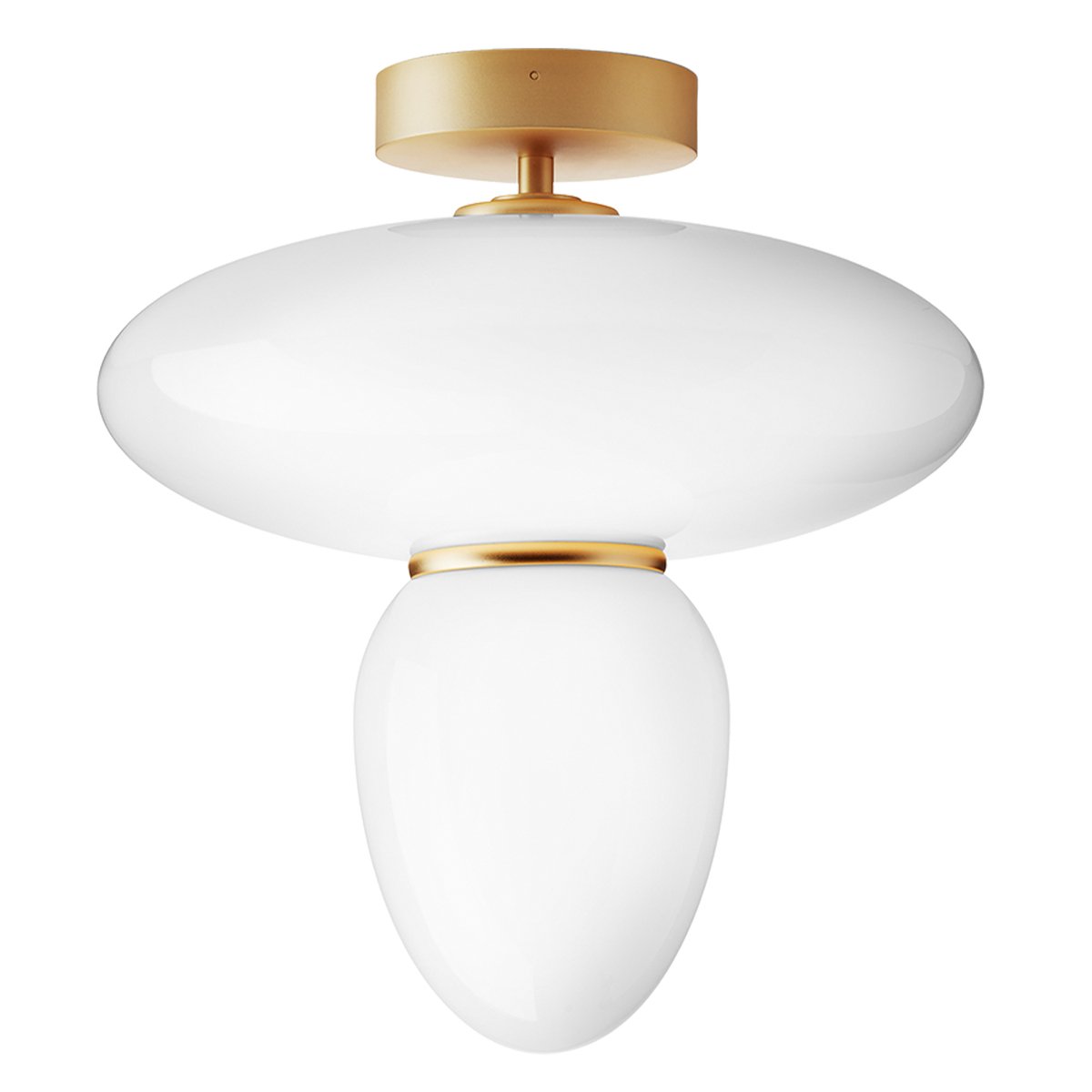 Nuura Rizzatto 42 Ceiling Lamp, Brass - Opal White