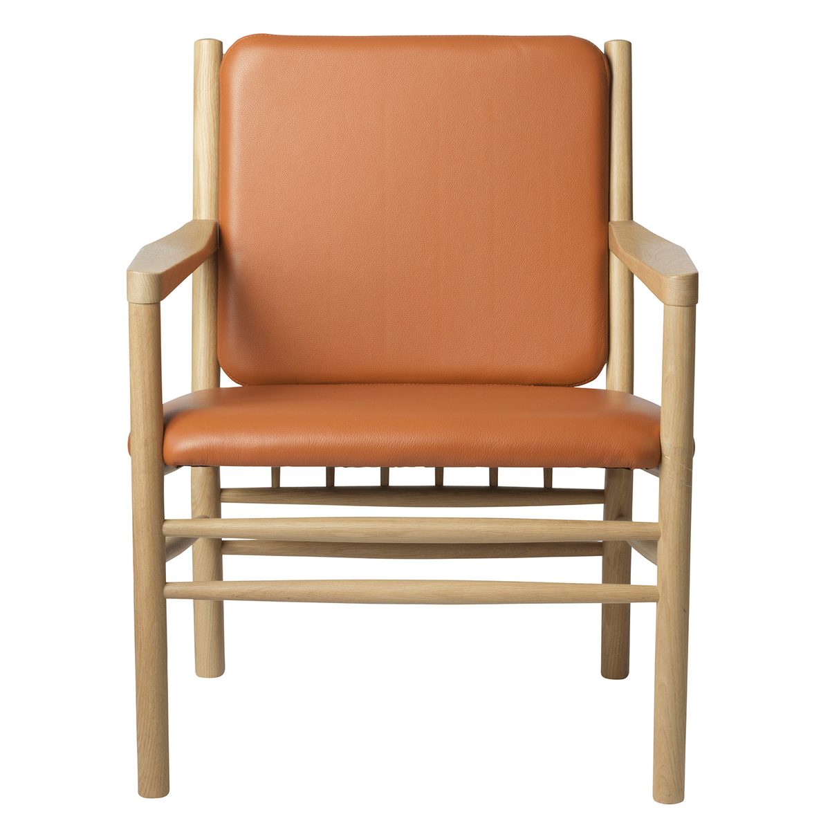 J147 Loungesessel, Eiche - cognacbraunes Leder | Finnish Design Shop