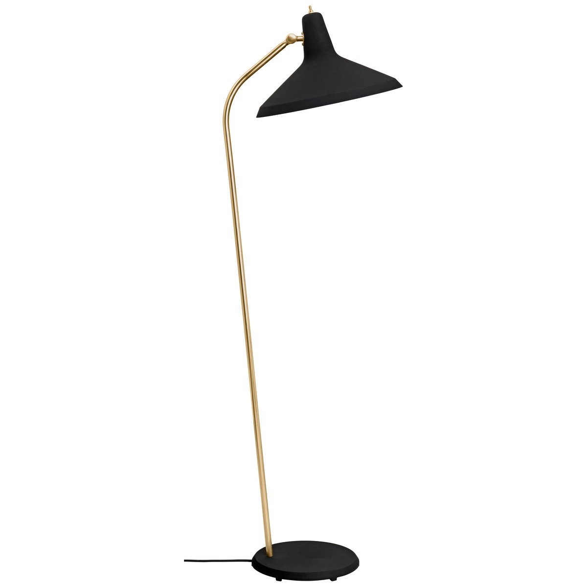 Oordeel Vlak Werkloos GUBI G-10 floor lamp, black - brass | Finnish Design Shop
