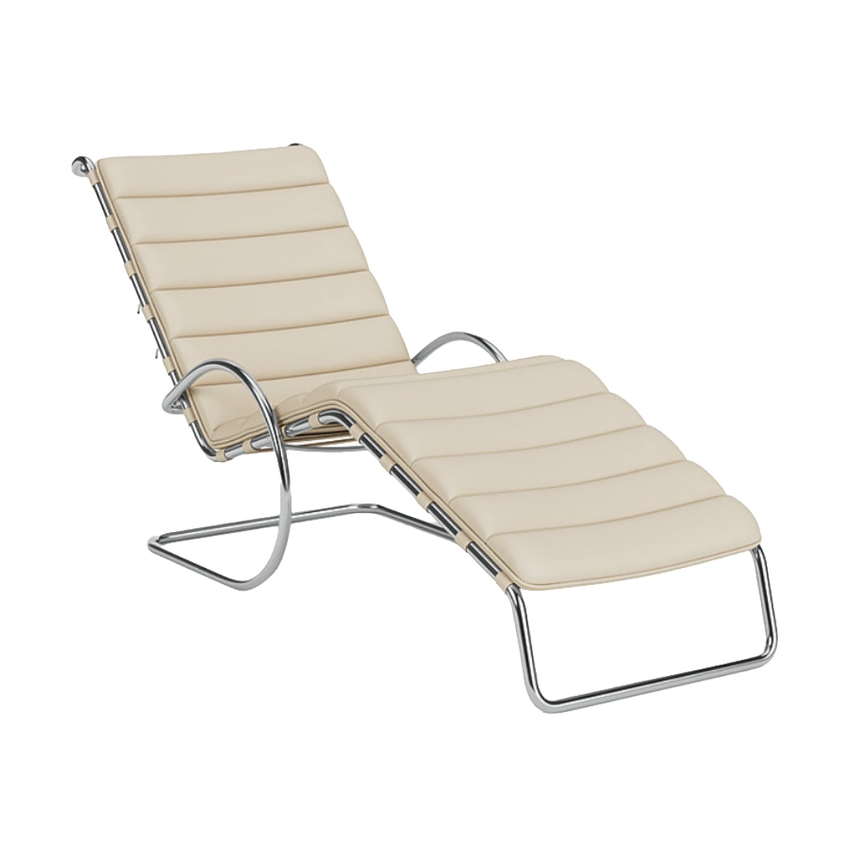 Knoll MR chaise lounge, beige leather Preused design Franckly