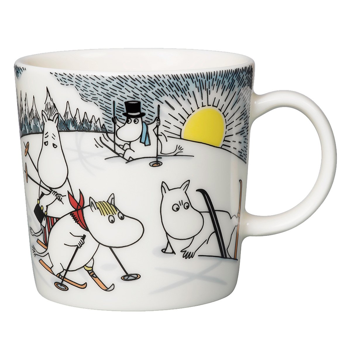 Moomin Arabia Moomin mug, Skiing with Mr. Brisk | Pre-used design ...