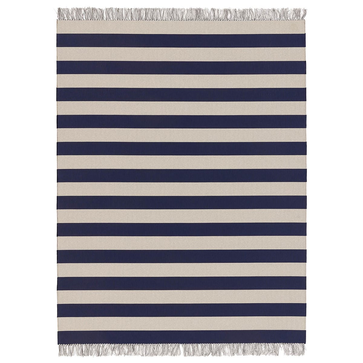 Woodnotes Big stripe in/out rug, navy blue light sand Preused