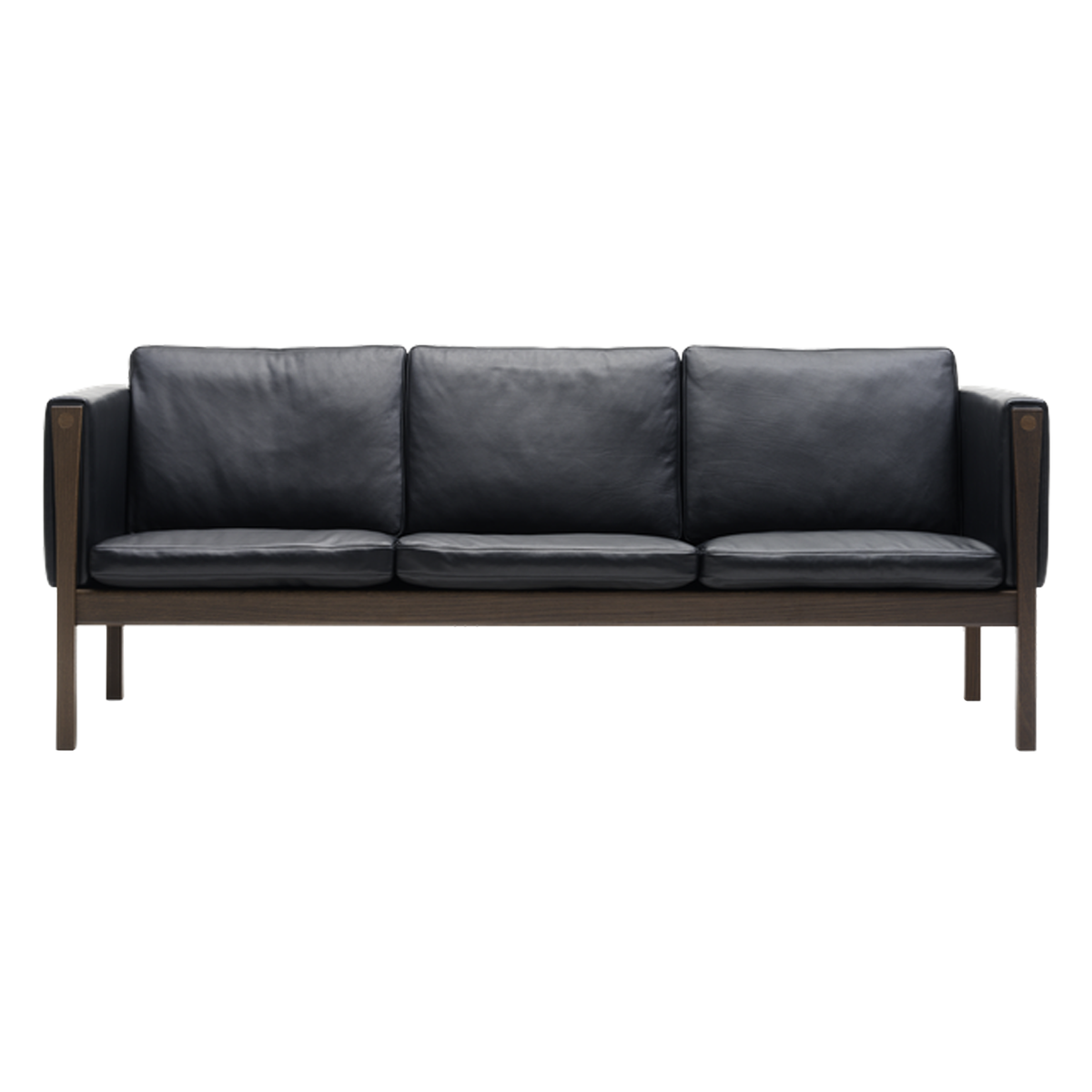 Carl Hansen & Søn CH163 sofa, walnut black leather Preused design