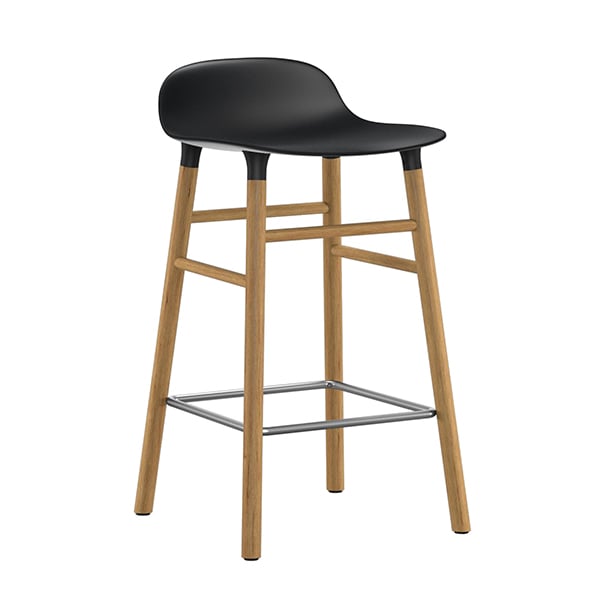 Normann Copenhagen Form Barstool - Blue-Oak-H. 65 cm