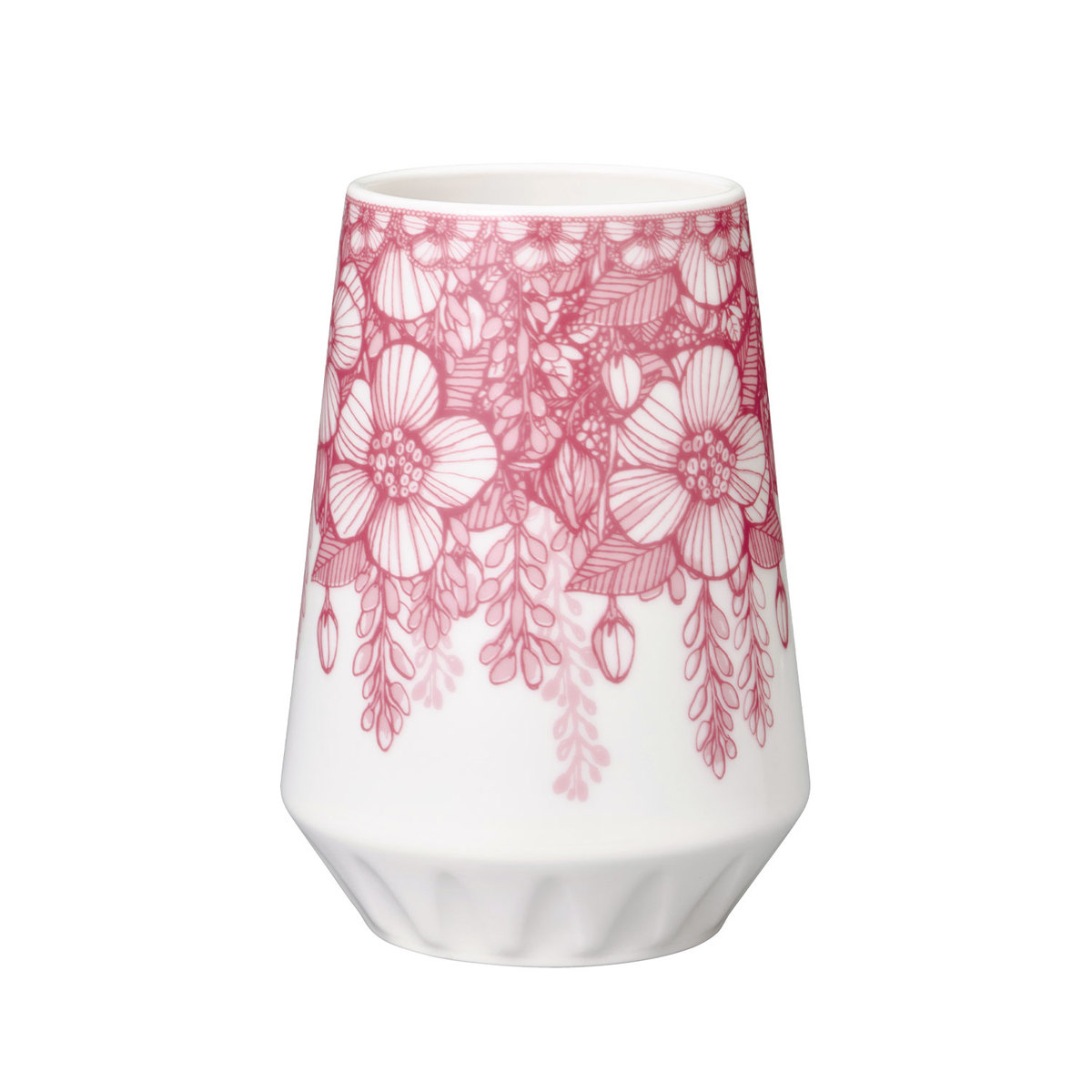 Arabia Huvila 1027478 Caraffa In Porcellana Rosa/Bianca - 1 Litro, Collezione Huvila, Design Finlandese