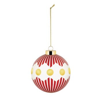 Alessi Delight 1 Weihnachtskugel, 9 cm, weiß - rot - gold, produktbild