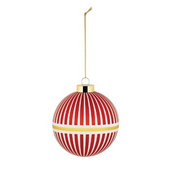 Holiday decorations, Delight 2 bauble, 9 cm, white - red - gold, White