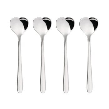 Cutlery, Big Love tea spoon set, 4 pcs, Silver