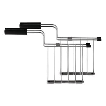 Toasters, Toru toaster racks, set of 2, black, Silver