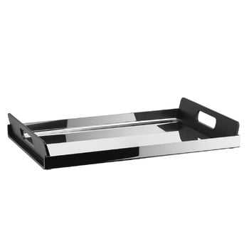 Trays, Vassily rectangular tray with handles, stainless steel - black, Black