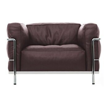 Cassina 3 Fauteuil Grand Confort, poltrona, grande, cromo - pelle marrone 13Z367, immagine prodotto