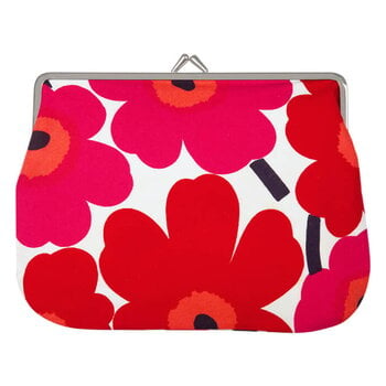 Accessoires, Pochette Mini Unikko Puolikas Kukkaro, blanc - rouge, Blanc