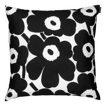 Fodere per cuscino, Fodera per cuscino Pieni Unikko, 50 x 50 cm, bianco - nero, Nero