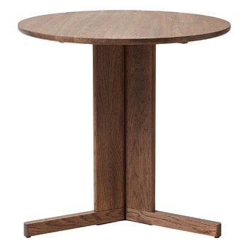 Dining tables, Trefoil table, 75 cm, smoked oak, Brown