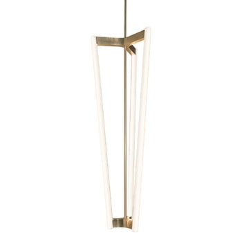 Pendant lamps, Tube chandelier, satin brass, Gold