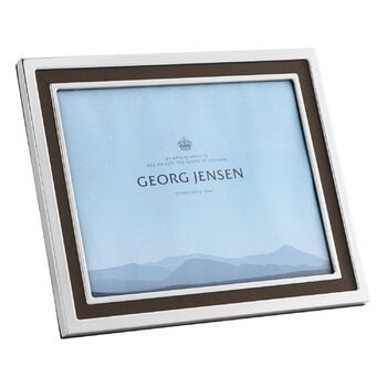 Georg Jensen Manhattan picture frame, large, stainless steel - leather