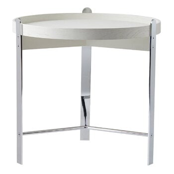 Warm Nordic Compose side table, 50 cm, white - chrome