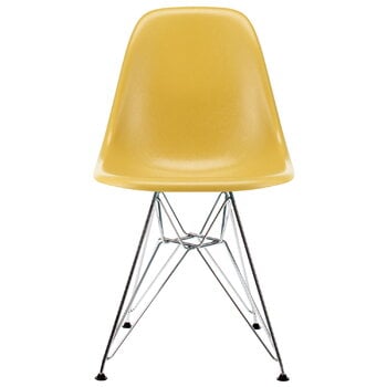 Vitra Eames DSR stol, fiberglas, ljus ockra - krom