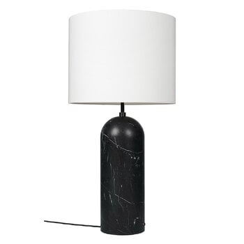 GUBI Gravity XL floor lamp, low, black marble - white