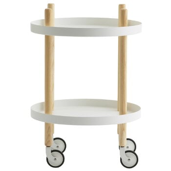 Kitchen carts & trolleys, Block table trolley, round, white, White