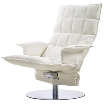 Woodnotes Fauteuil K avec accoudoirs, socle pivotant, blanc