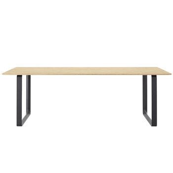 Tavoli da pranzo, Tavolo 70/70, 225 x 90 cm, rovere massello - nero, Nero